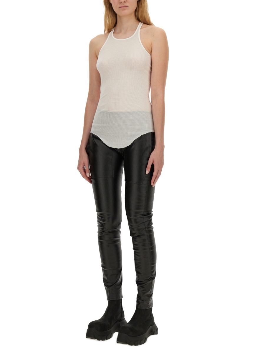 Rick Owens Lurex High-waisted Pants With Gathered Detail In Black