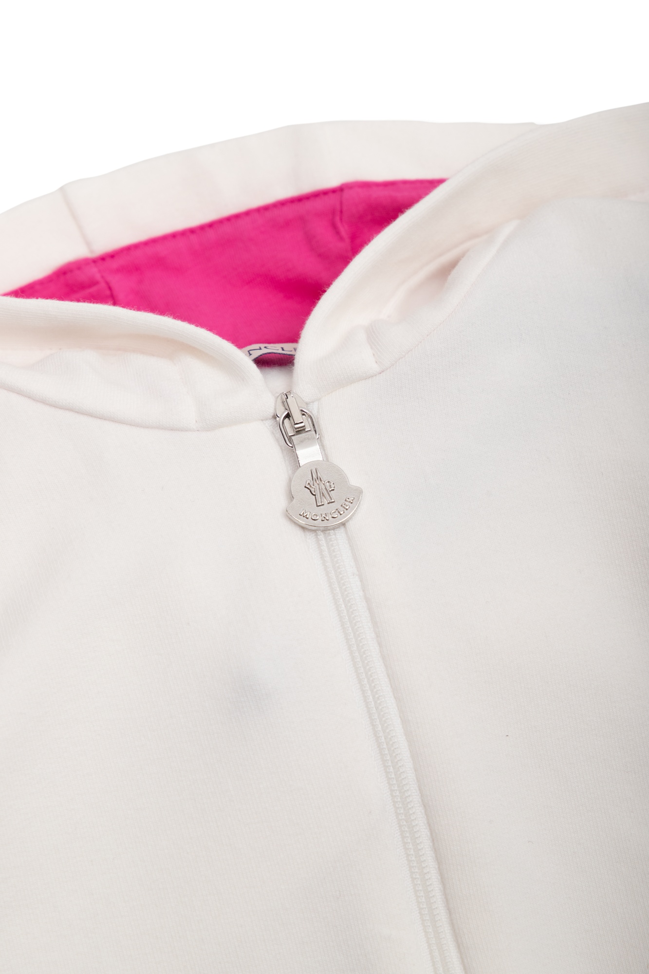Moncler Logo Flocked Long-sleeved Tracksuit In White