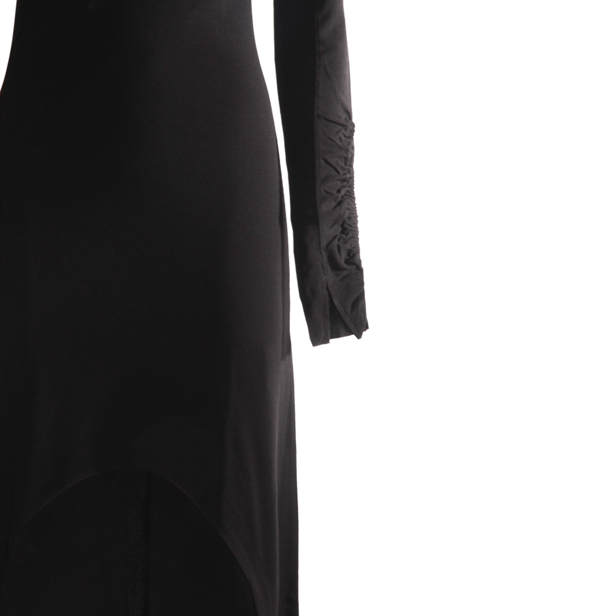 Thom Krom Slim Fit Viscose Blend Stretch Crepe Crew Neck Maxi Dress 219.00 In Black