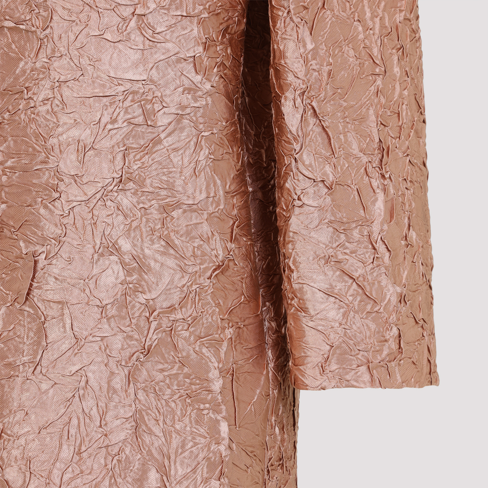 Dries Van Noten Crinkle Effect Single Breasted Coat In Brown