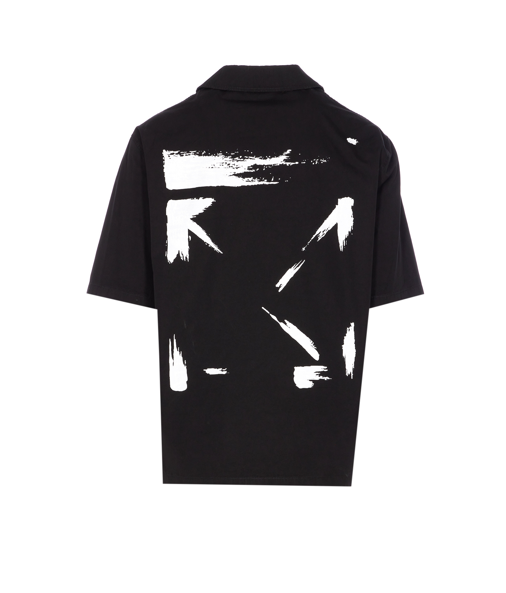 Off-white Graphic Print Bowling Shirt With Spread Collar In Black