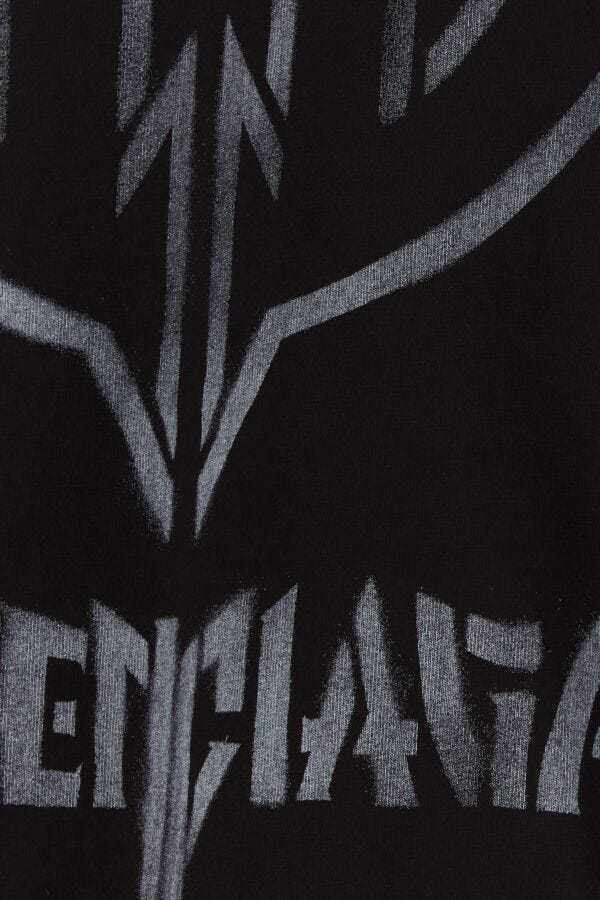 Balenciaga Front Pocket Oversize Cotton Sweatshirt In Black