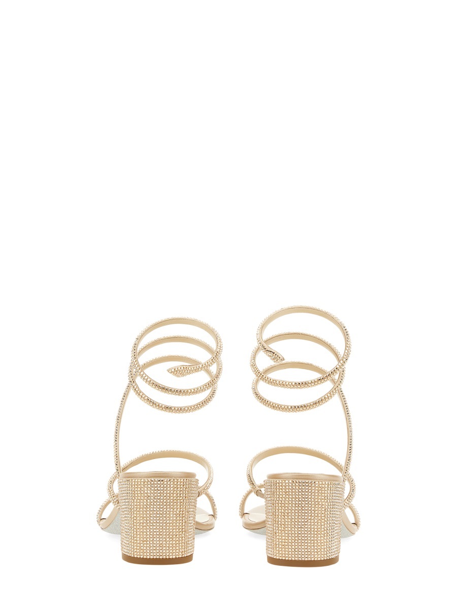 René Caovilla Rene Caovilla Cleo Ankle Strap Embellished Sandals In Nude