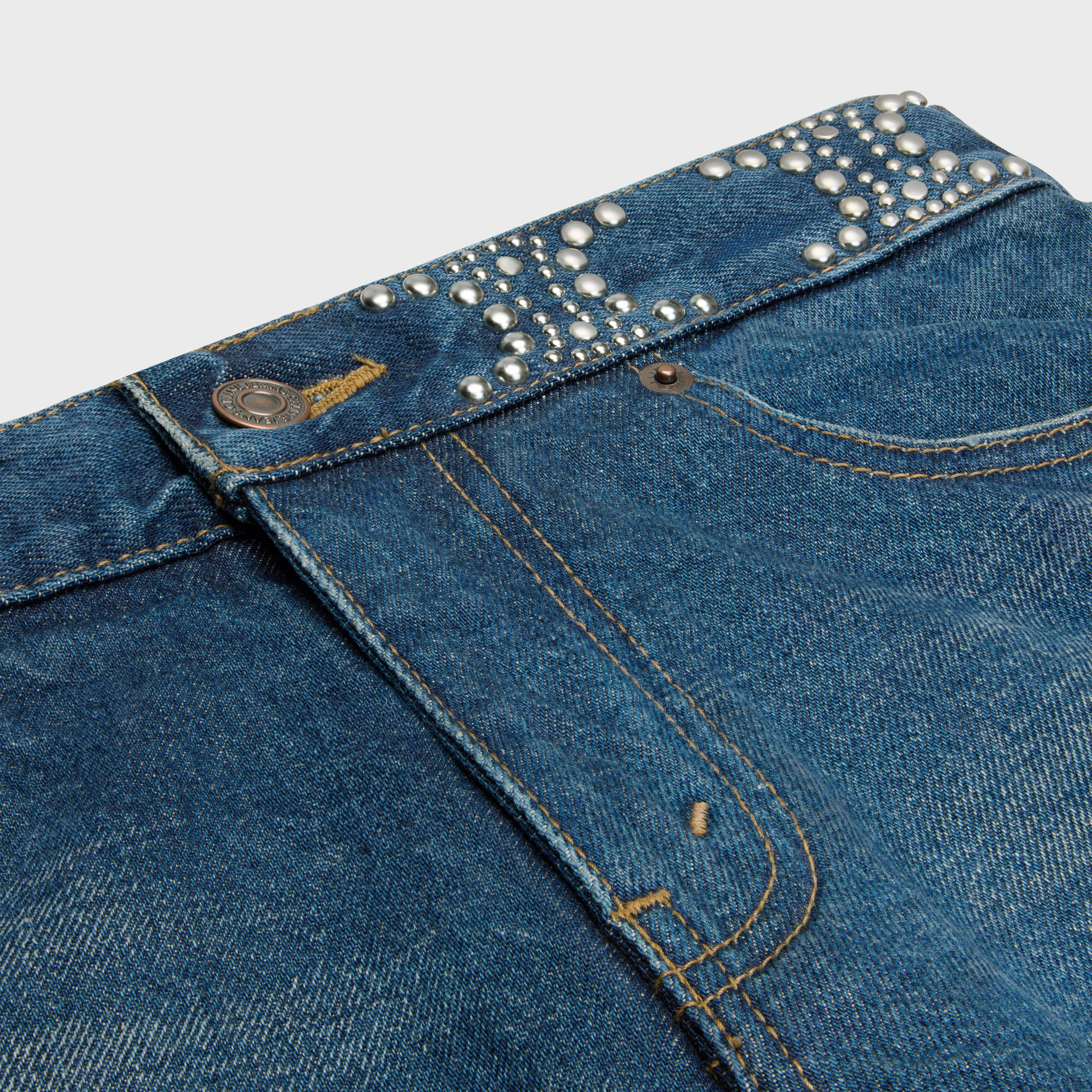 Celine Multi-pocket Denim Shorts In Blue