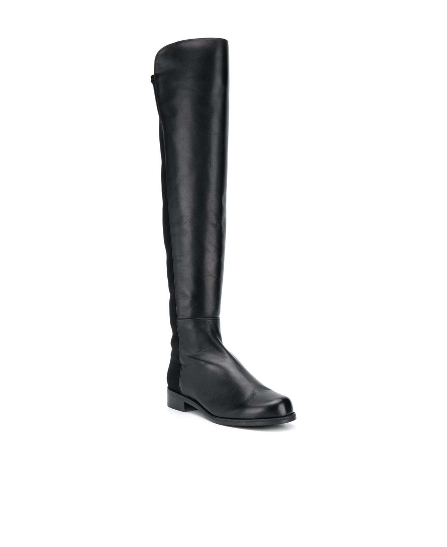 Shop Stuart Weitzman Splicing Details And Knee Boots In Black