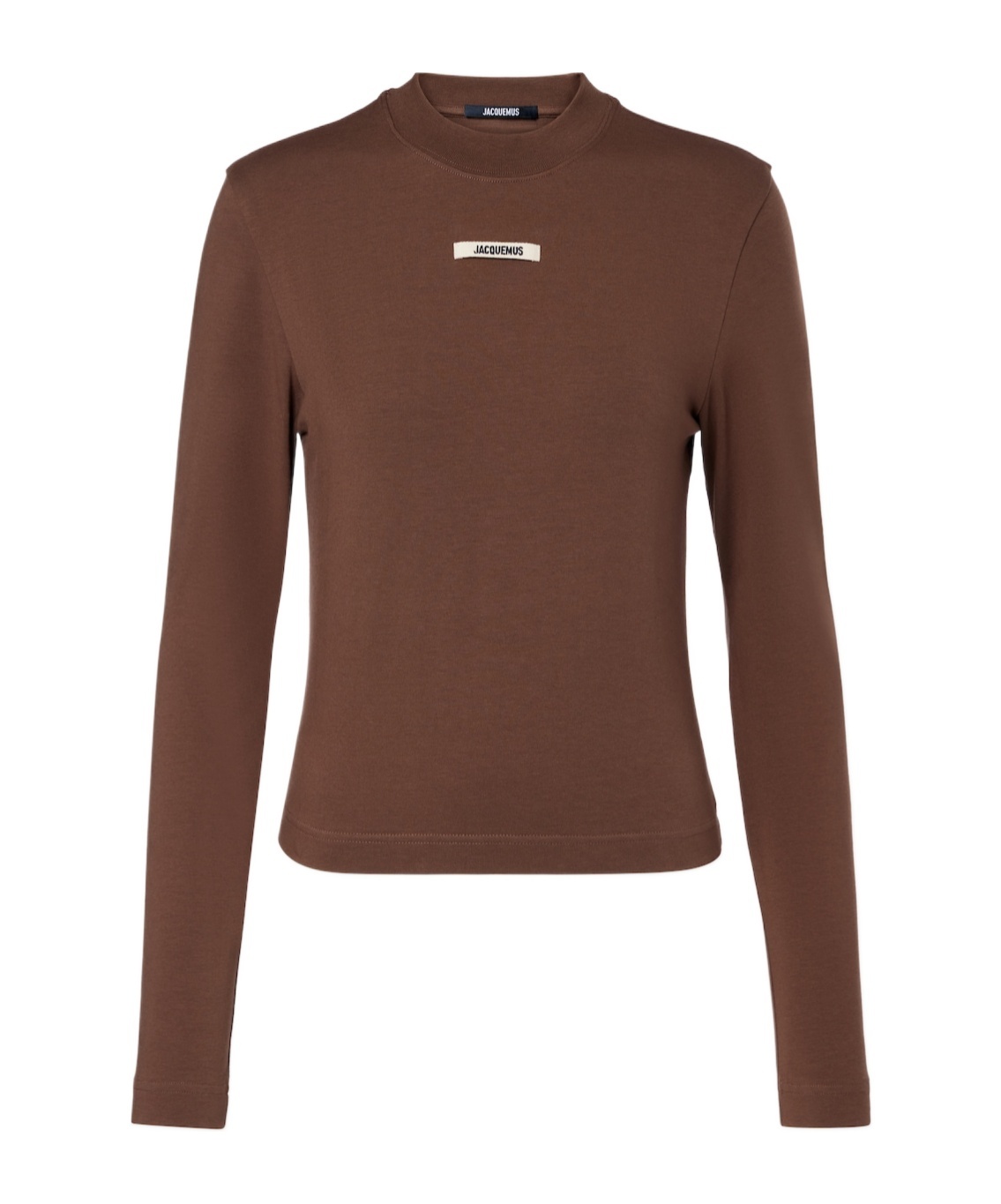 Jacquemus Logo Cotton-blend Jersey Top In Brown