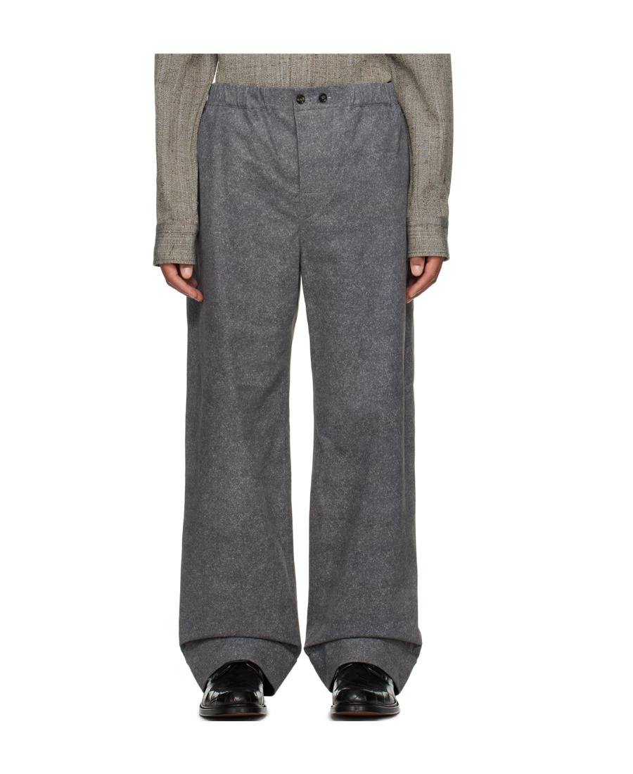 Bottega Veneta Elastic Waistband Casual Pants In Gray