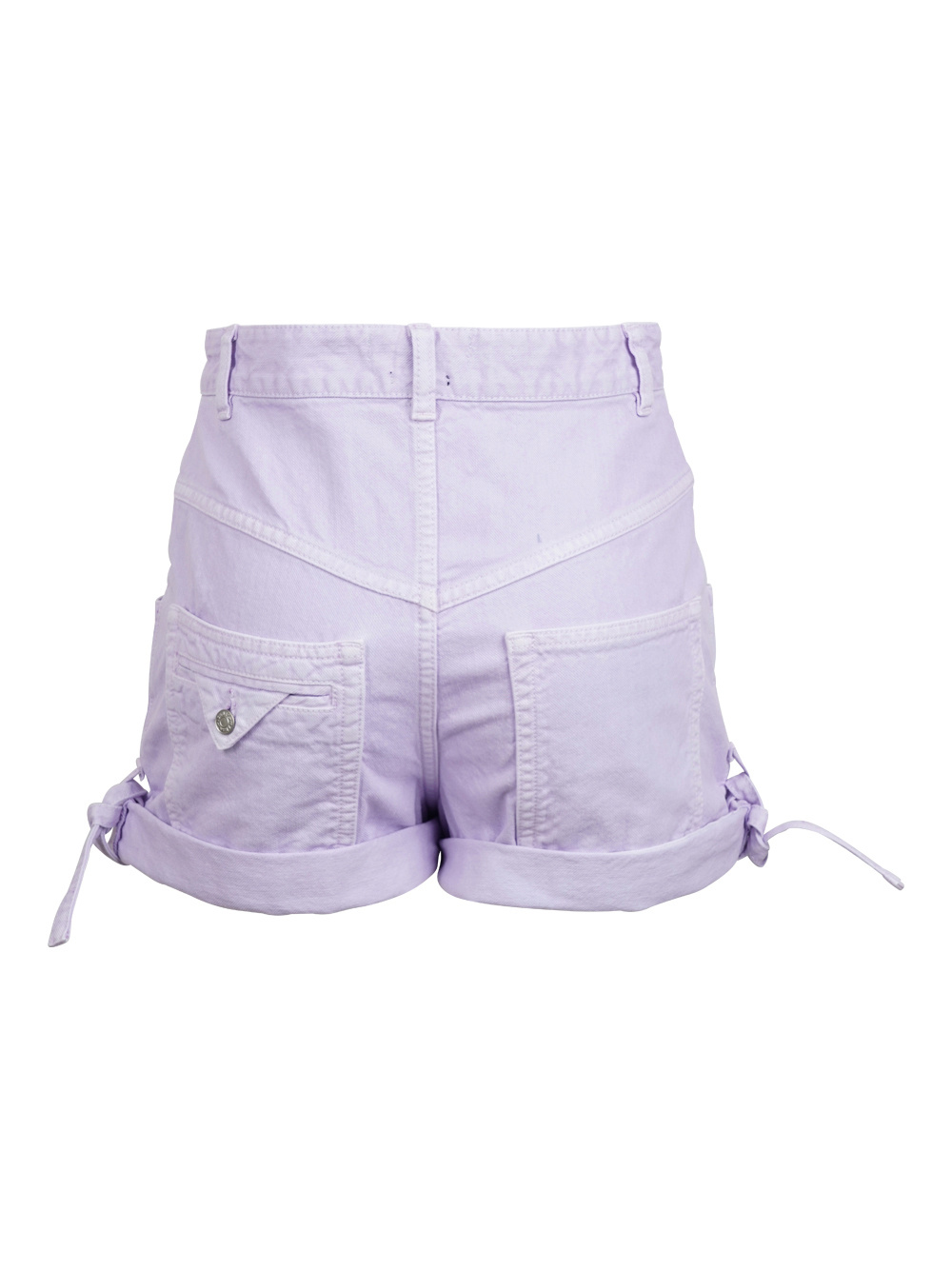 Isabel Marant Naesqui High-waisted Denim Shorts In Purple