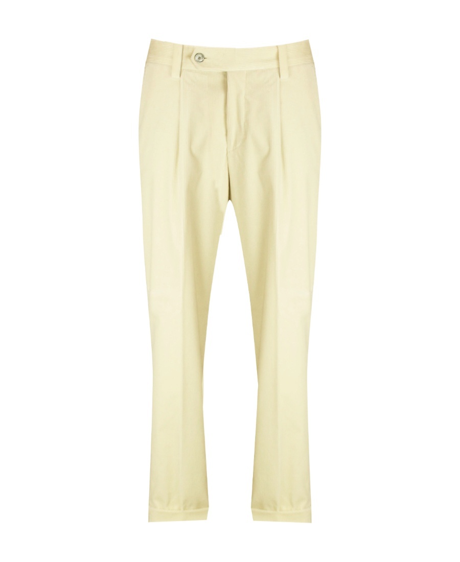 Hugo Boss Cropped Corduroy Trousers In Nude
