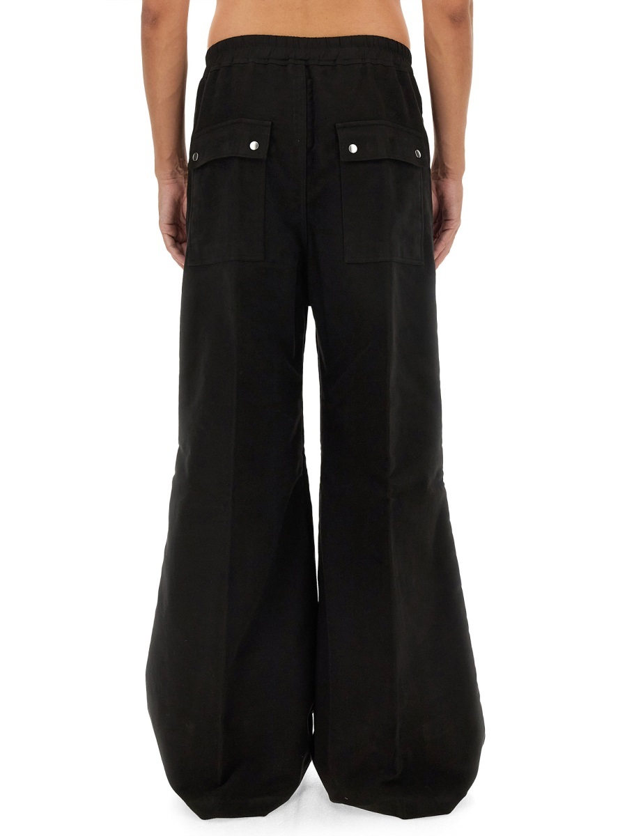 Rick Owens Wide Bela Cotton Poplin Pants In Black