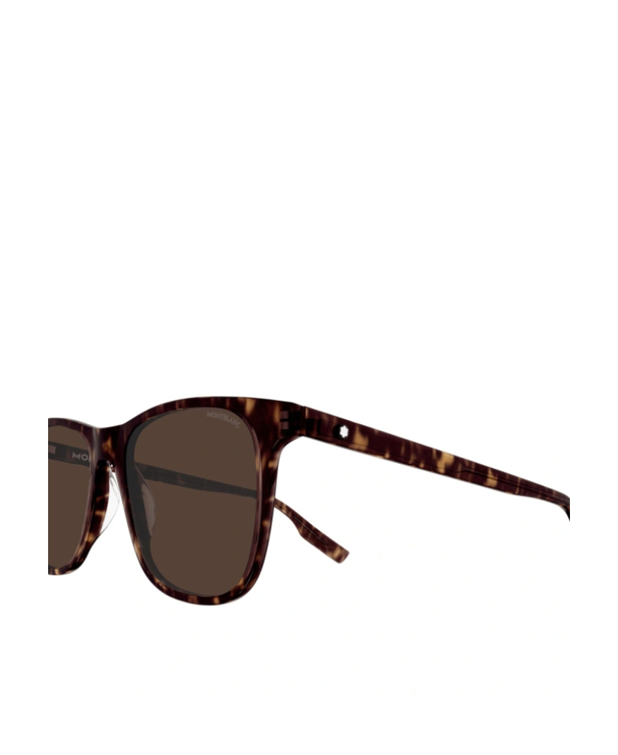 Montblanc Tortoiseshell-effect Square Sunglasses In Brown