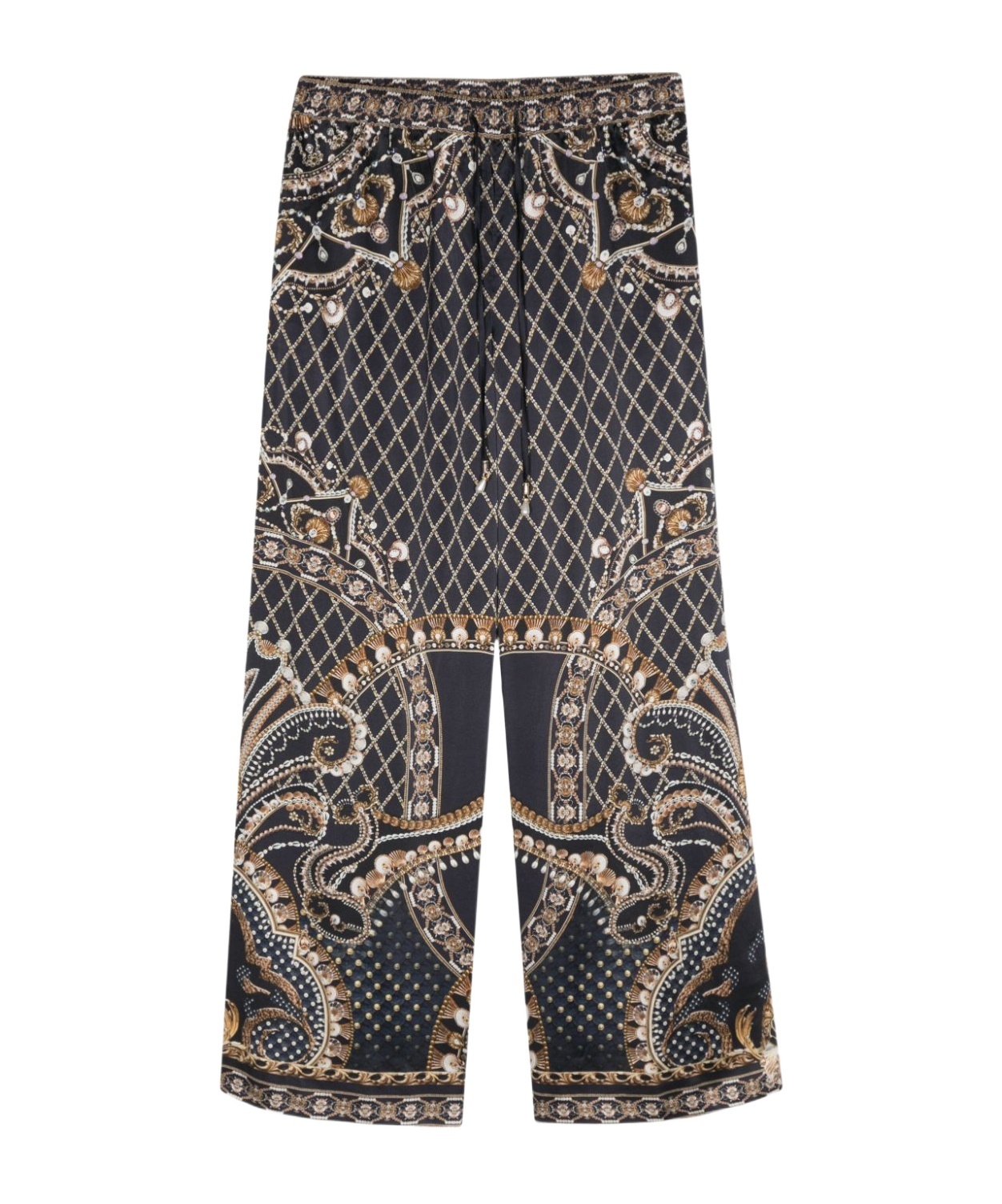 Camilla Elastic Waist Casual Pants In Black