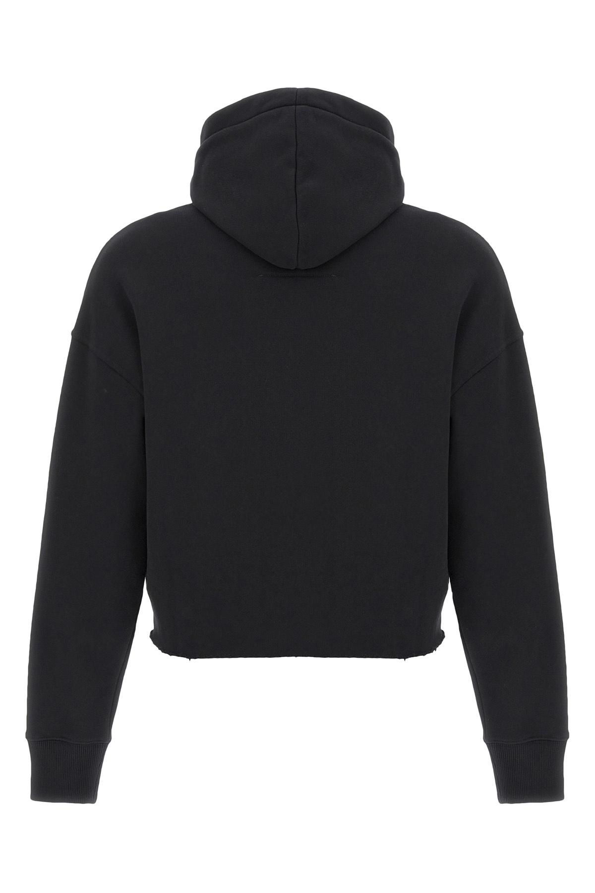 Givenchy Cropped Sweatshirt Hooded Kangaroo Pocket In Black
