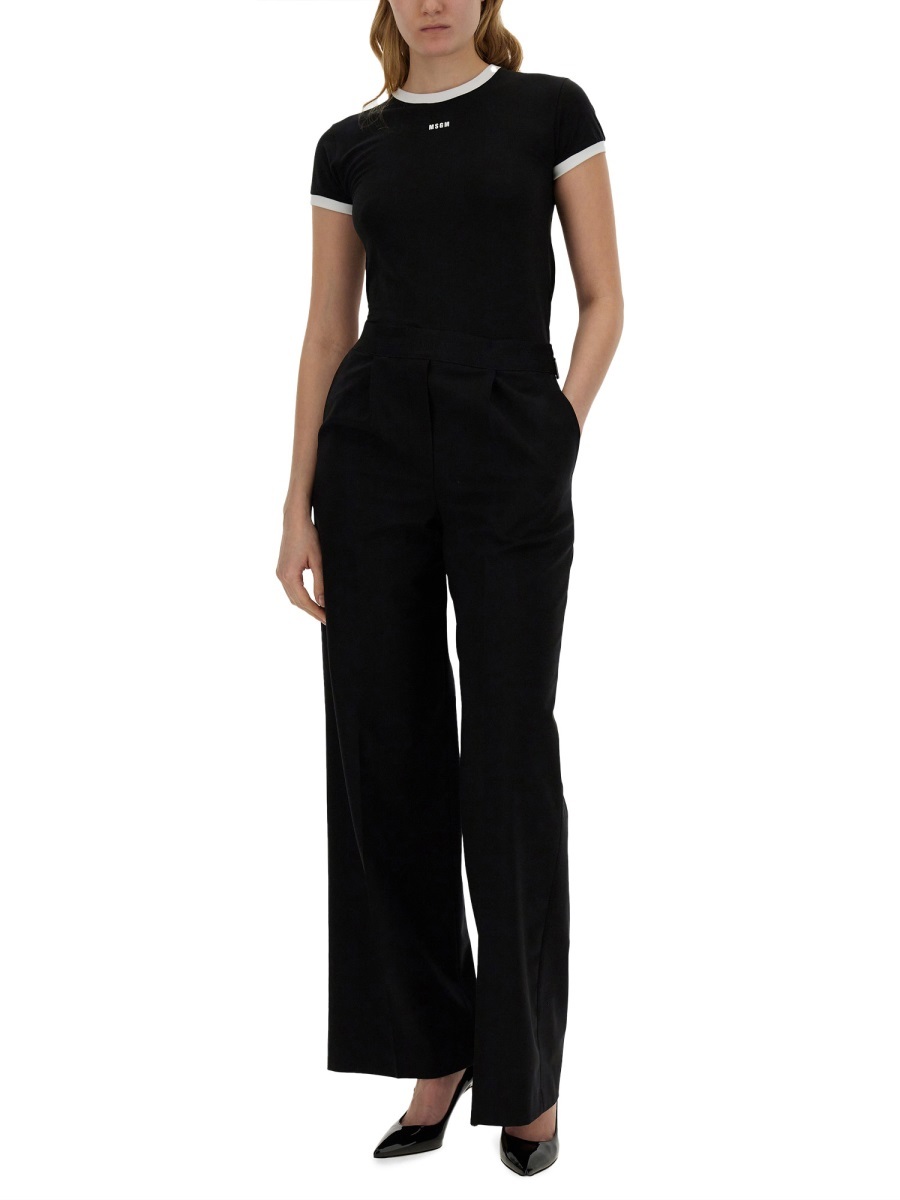 Msgm Logo-print T-shirt In Black