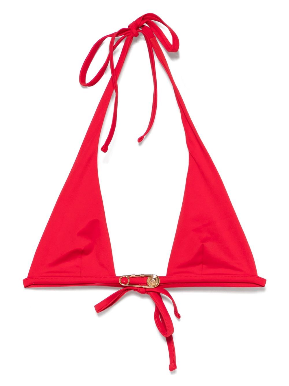 Versace Safety Pin Bikini Top In Red