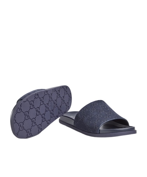 Gucci Men's Slide Sandal In Blue