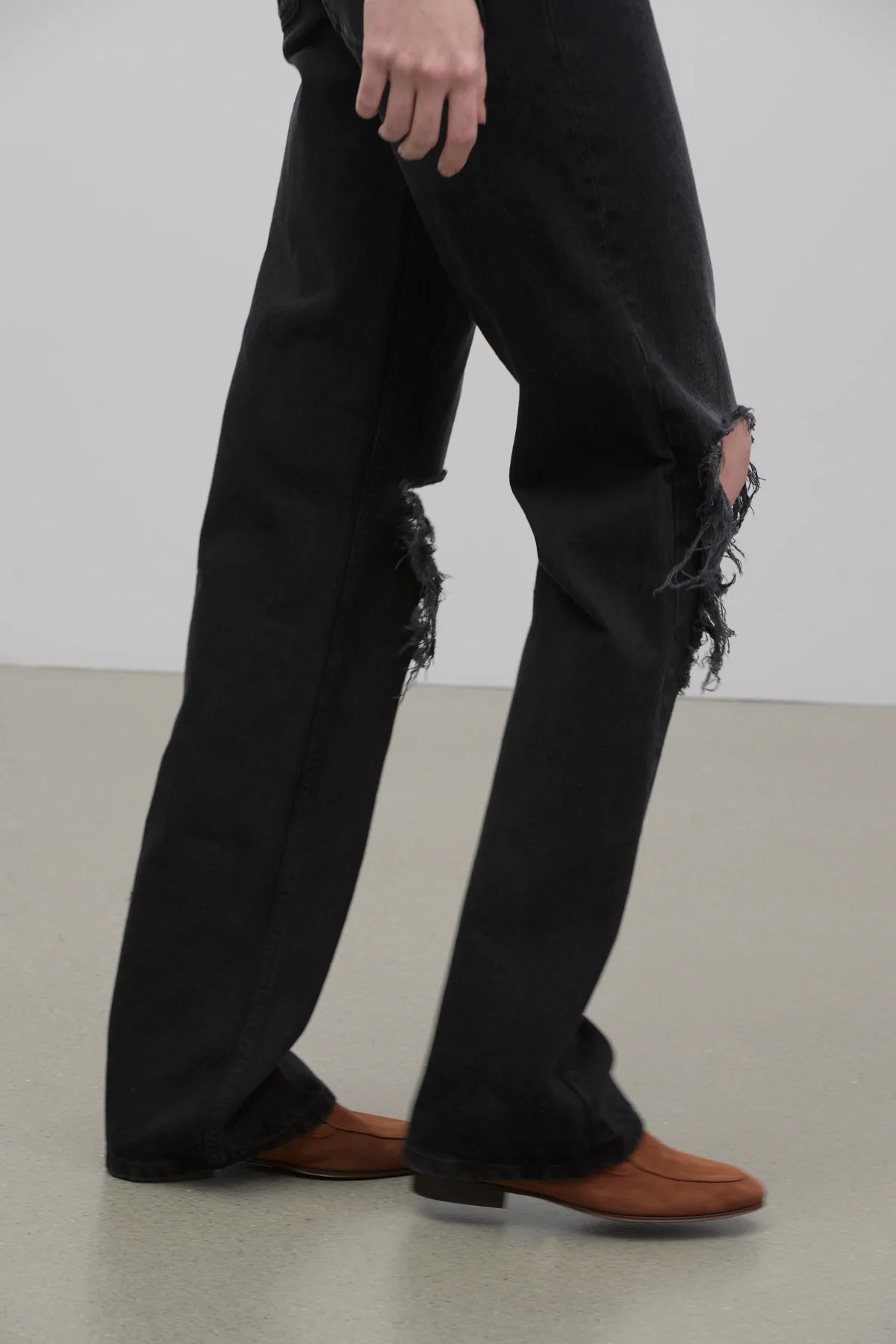 The Row Sophie Suede Loafers In Brown