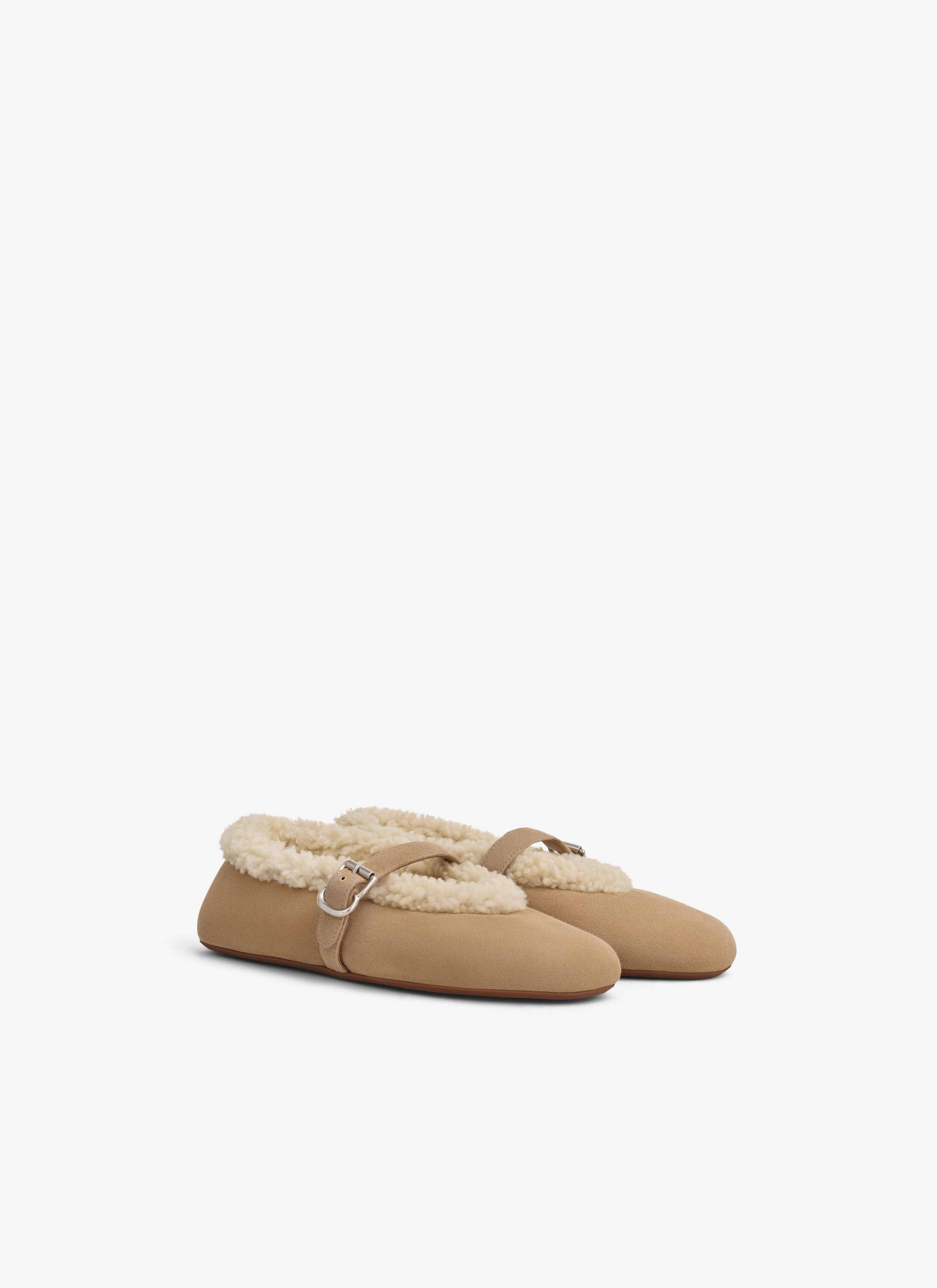 Alaïa Round Toe Ballet Flats In Brown