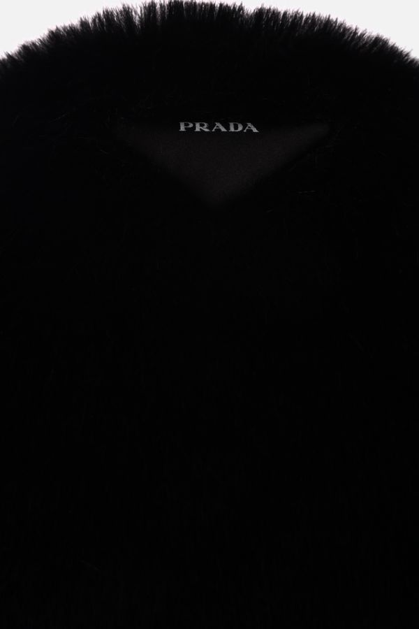 Prada Pull-on Short-sleeve Jacket In Black