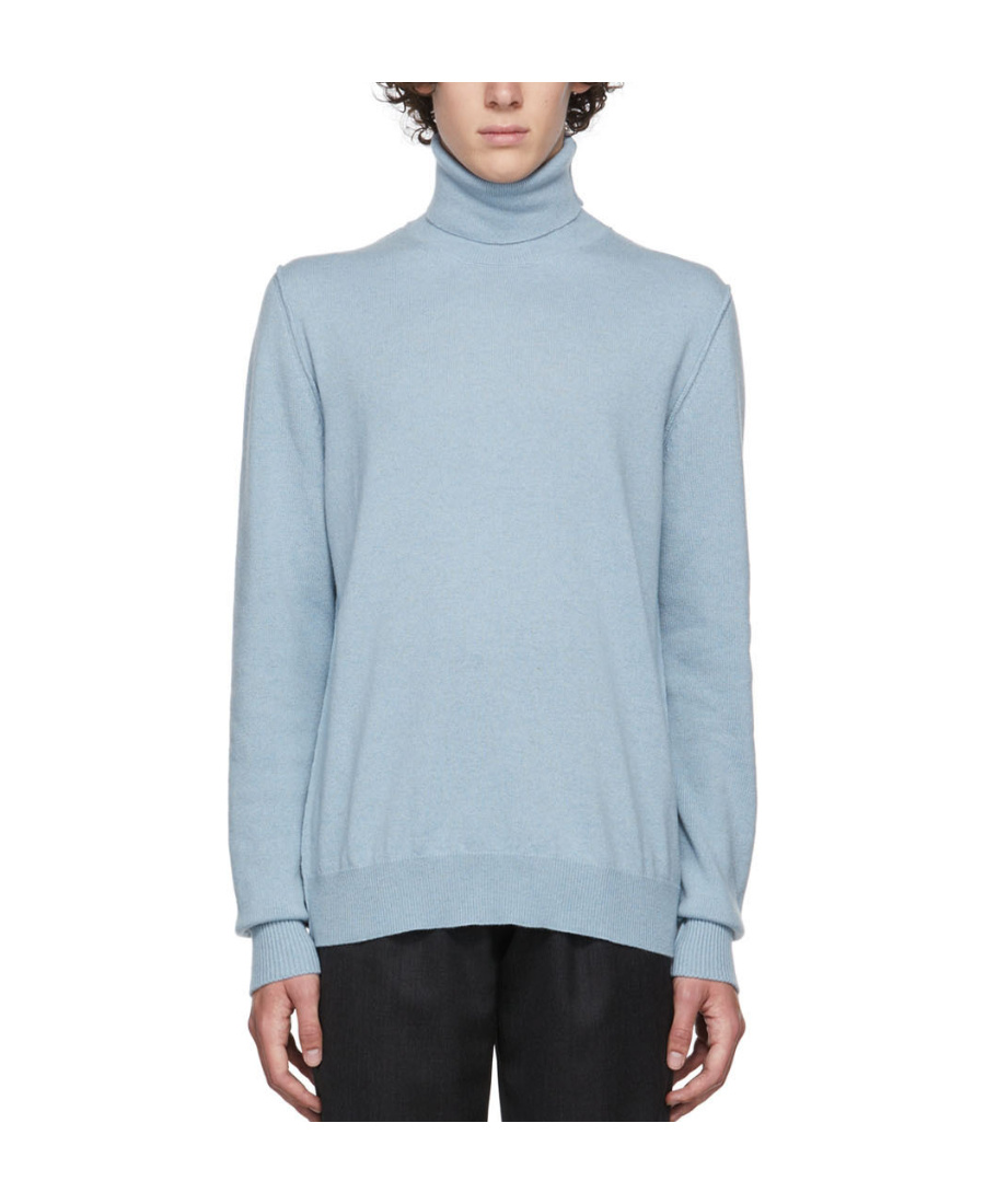 Maison Margiela Roll-neck Cashmere Jumper In Blue