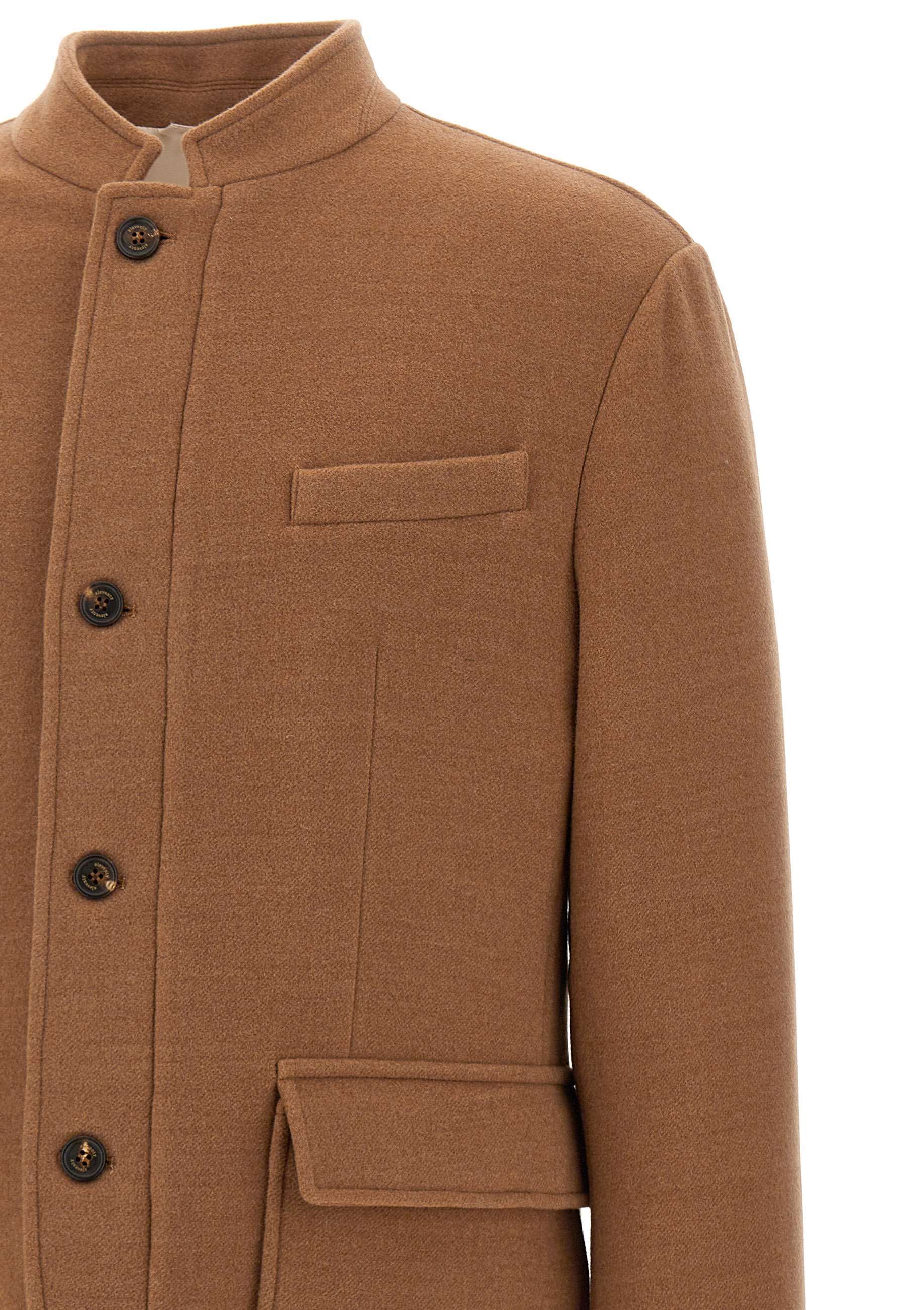Eleventy Button-front Casual Jacket In Brown