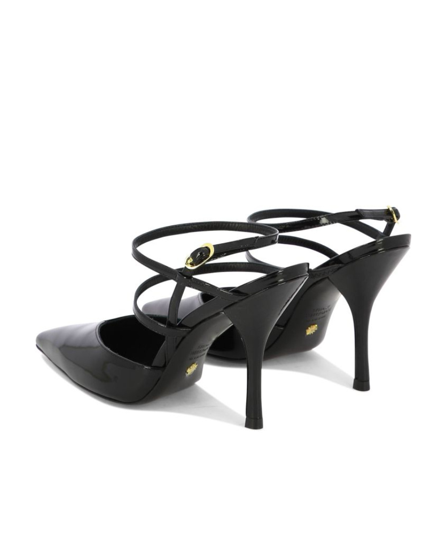 Stuart Weitzman 100mm Strapeze Patent Leather Pumps In Black