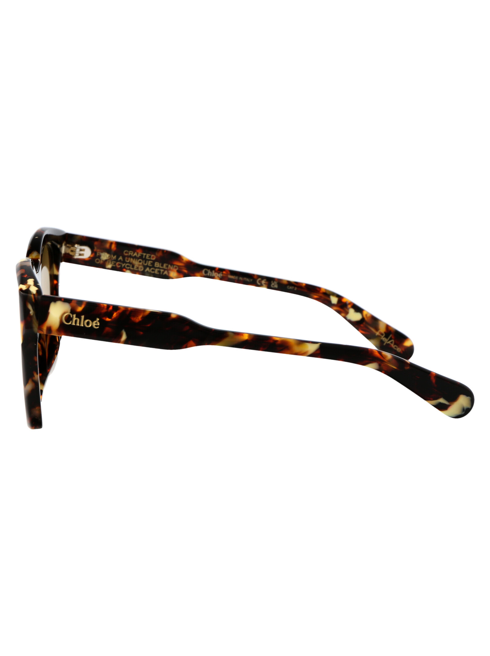 Chloé Tortoiseshell-effect Cat Eye-frame Sunglasses In Green