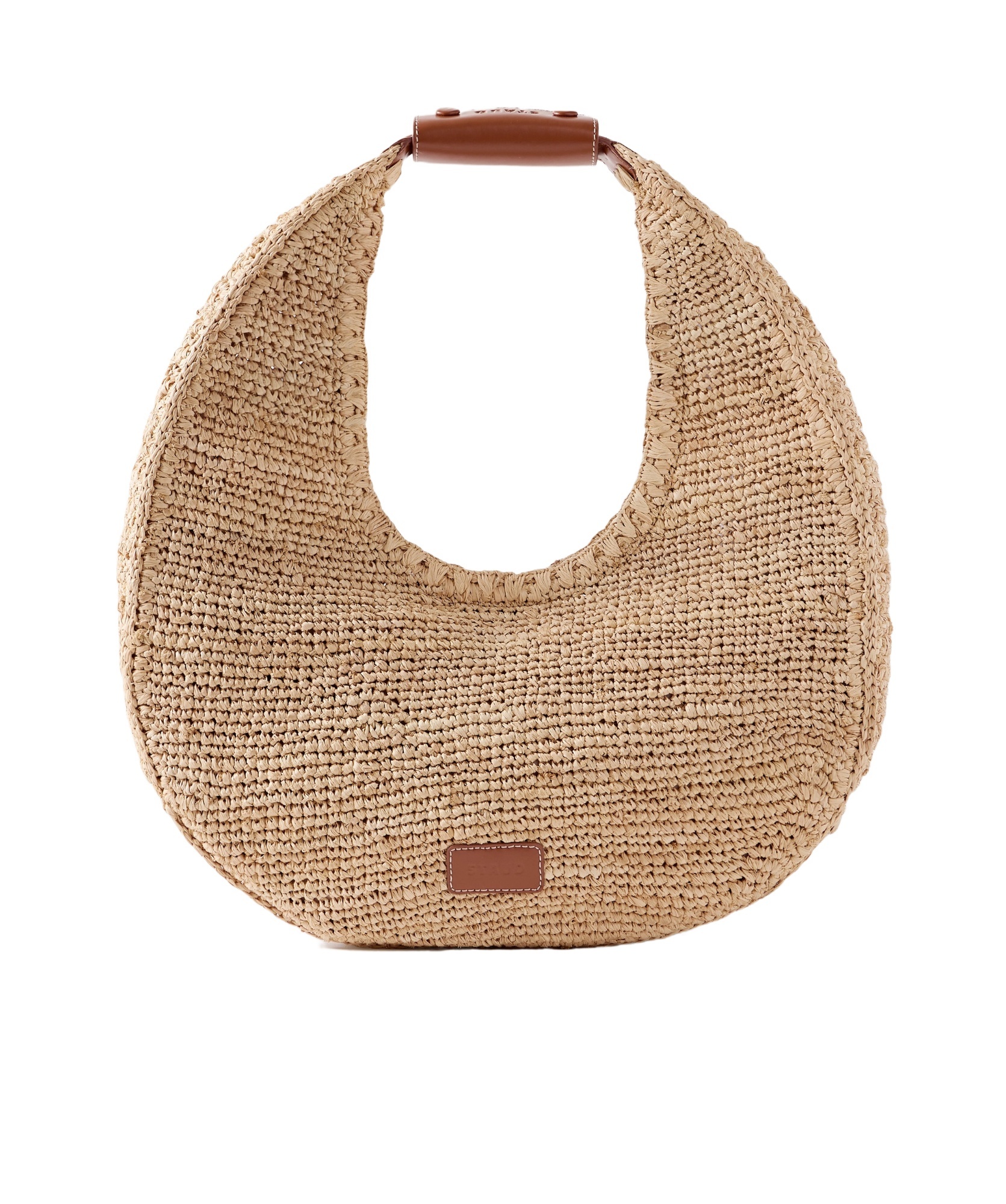 Staud Moon Raffia Tote Bag Shoulder Bags Beige In Brown