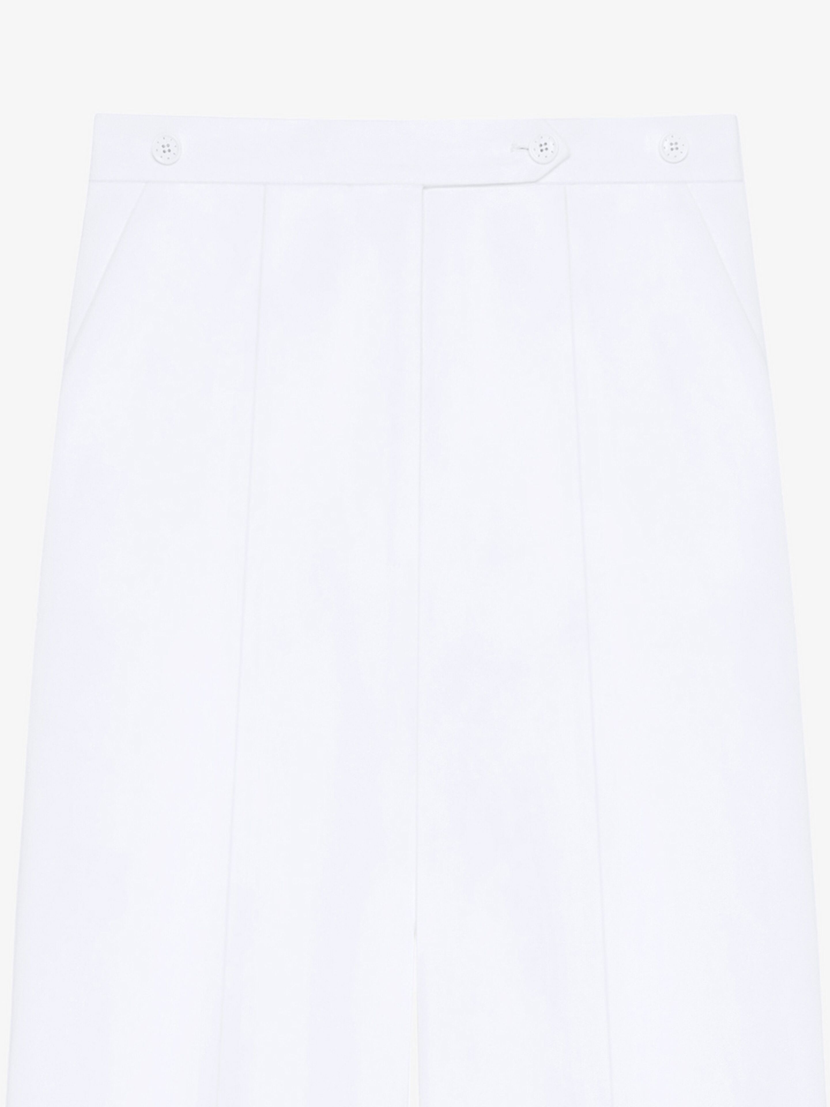 Givenchy White Pleated Cotton Trousers In White