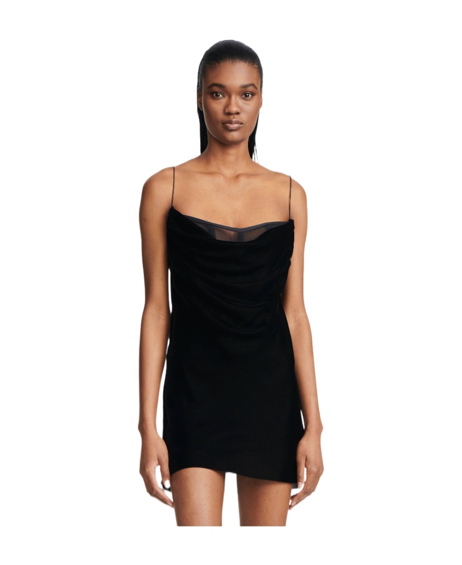 DION LEE DION LEE VELVET ARCHITRAVE CORSET MINI DRESS