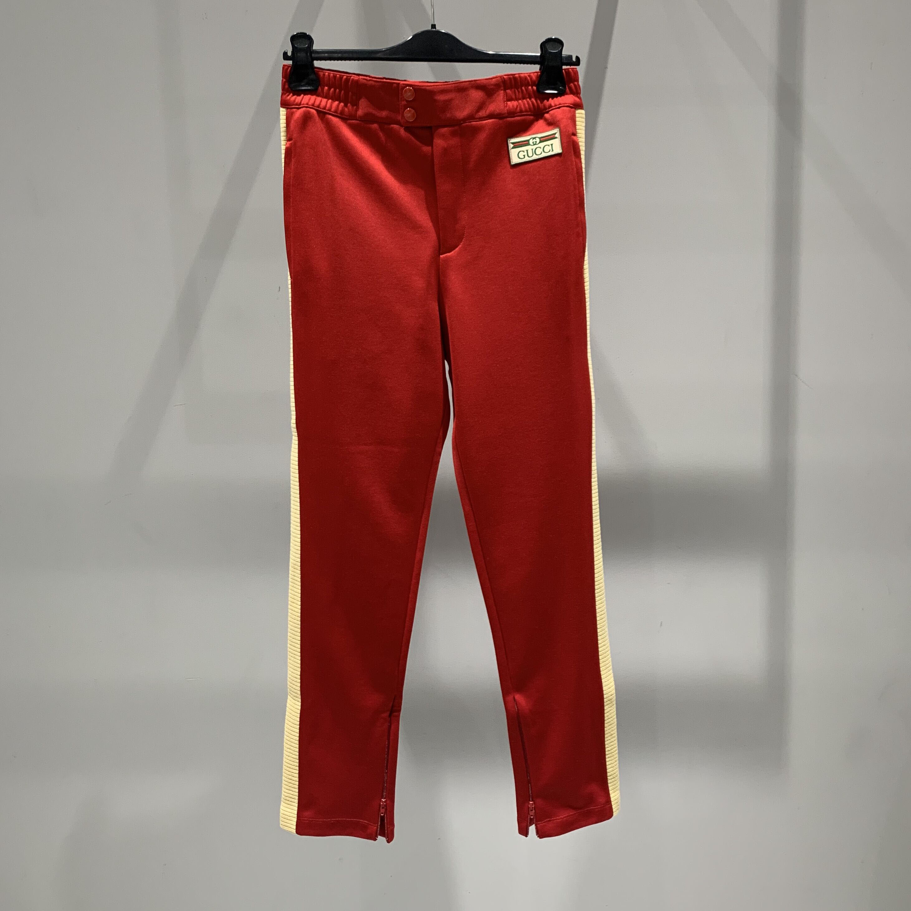 Gucci Side-stripe Track Pants In Red