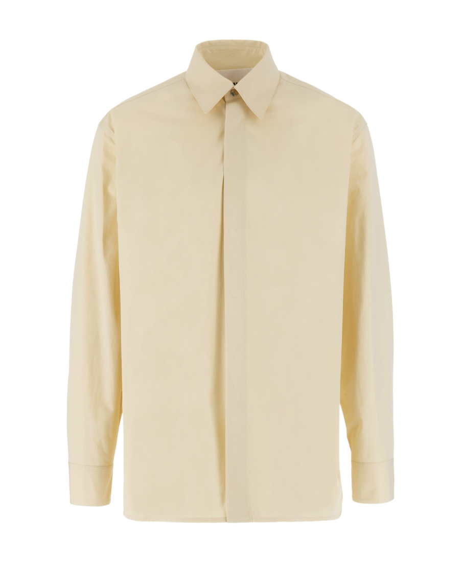 Jil Sander Cotton Shirt With Italian Collar And Button Cuffs In Nude