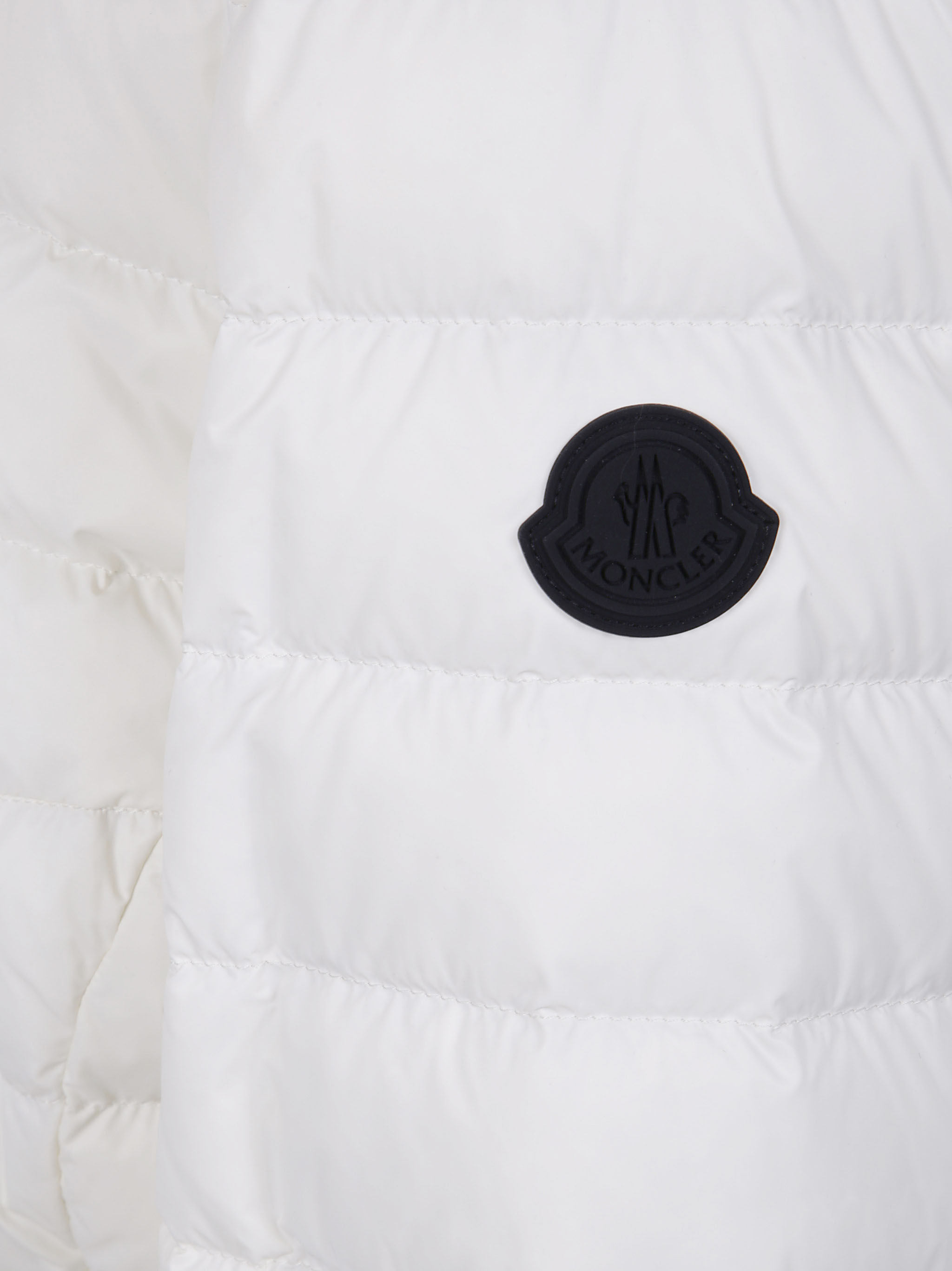 Moncler Quilted Belted Jacket In White
