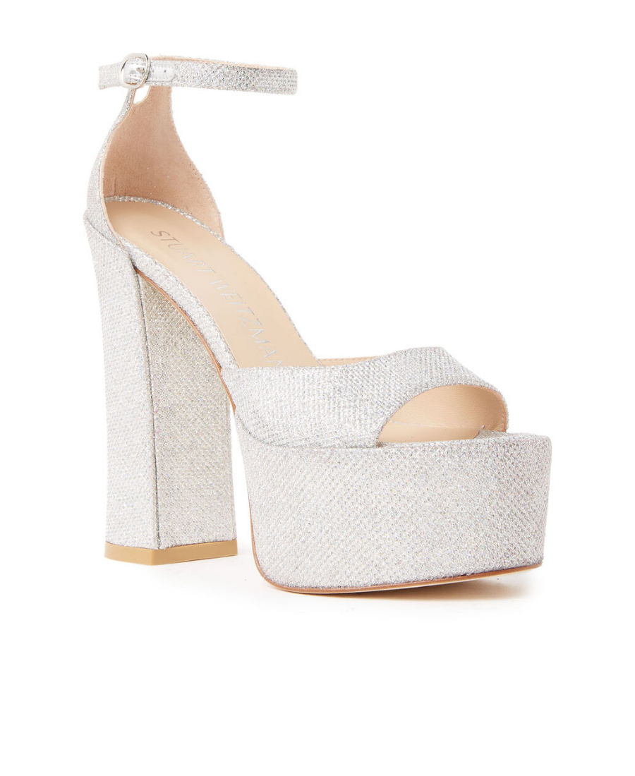 Stuart Weitzman Thick-soled High-heeled Sandals In White