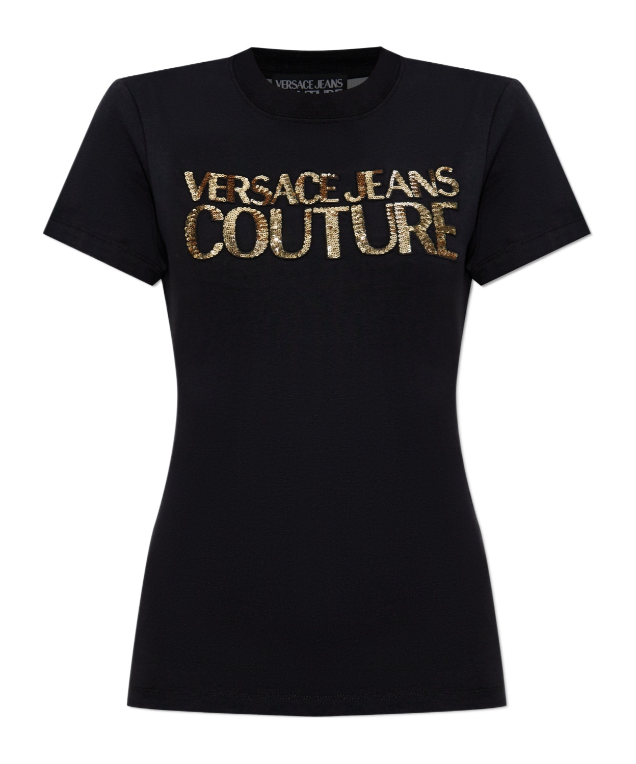 Versace Jeans Couture Logo Printed Crewneck T-shirt In Black