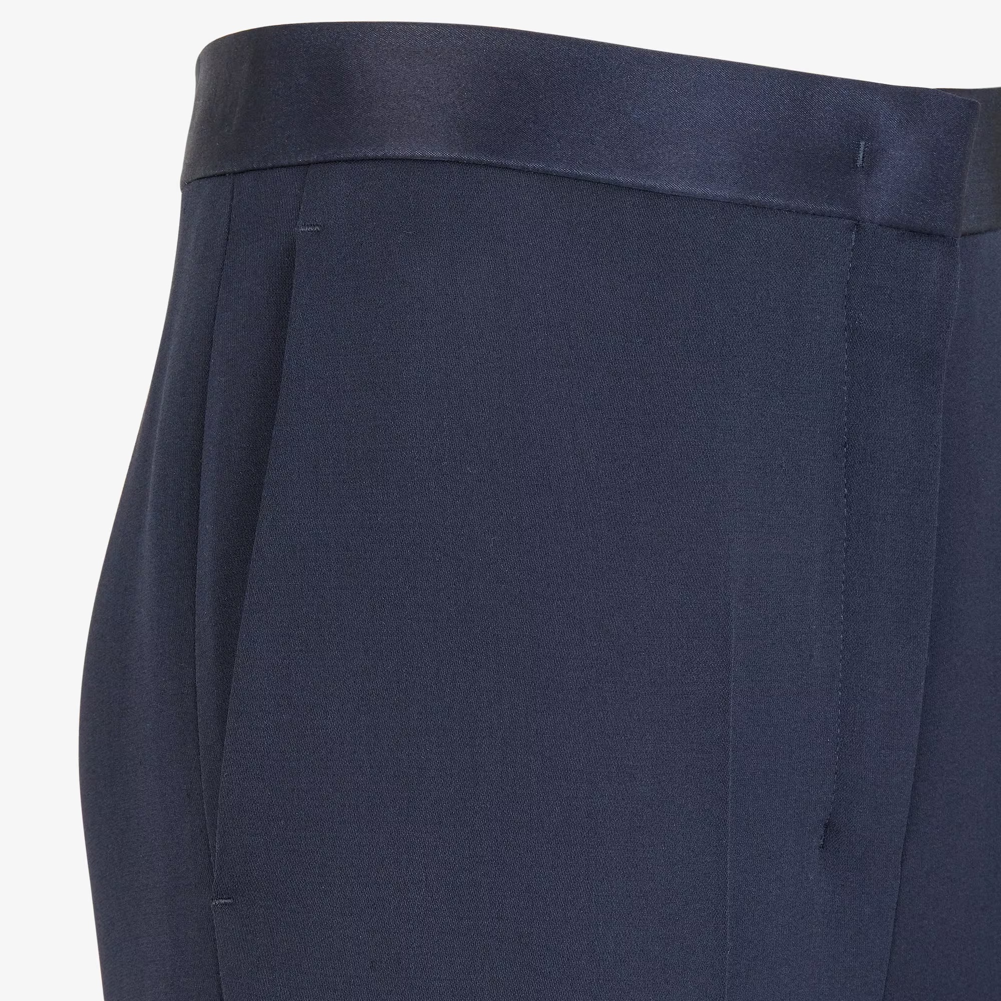 Fendi Zippered Wool Casual Pants In Navy Blue