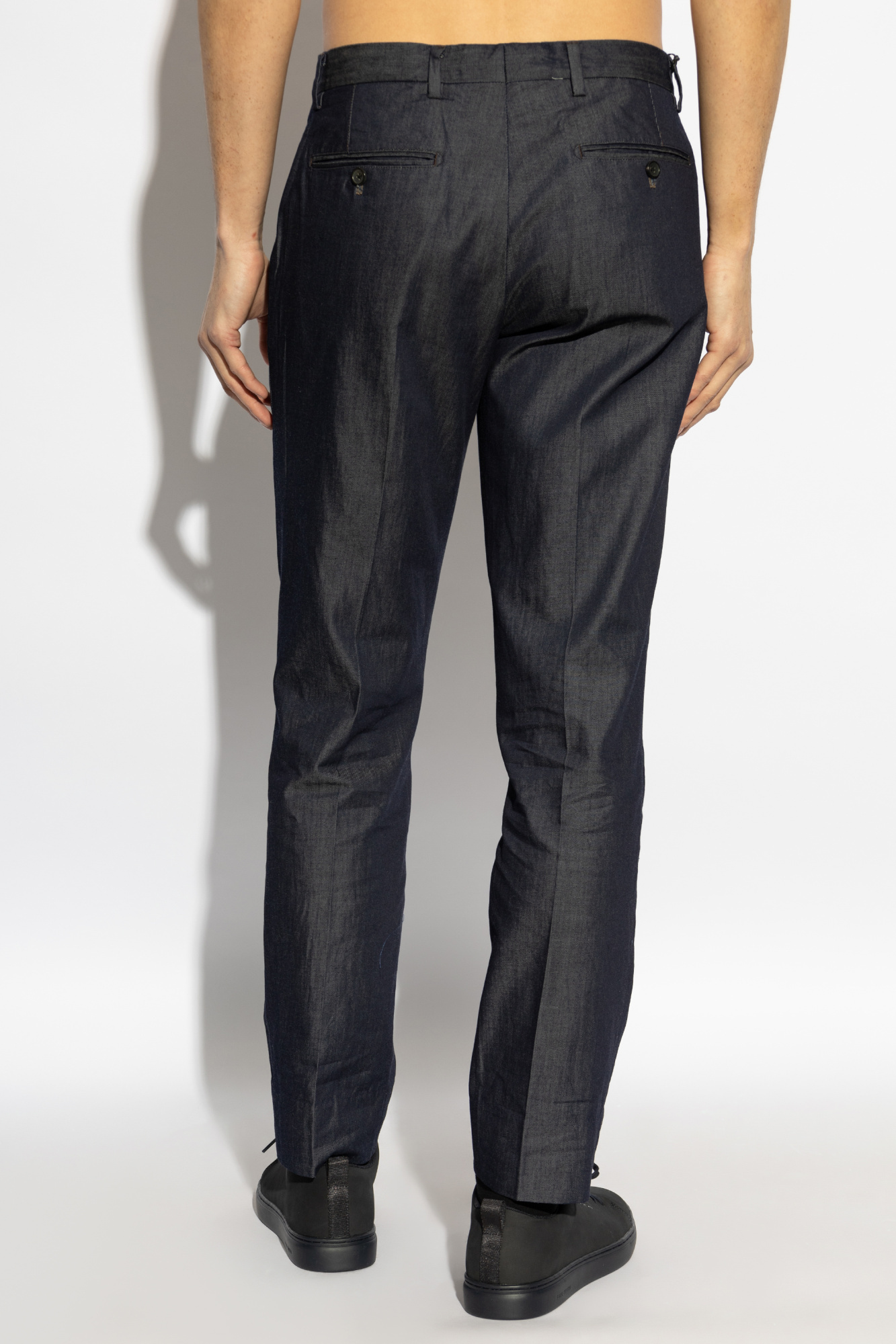 Shop Ps By Paul Smith Cotton Trousers In Black