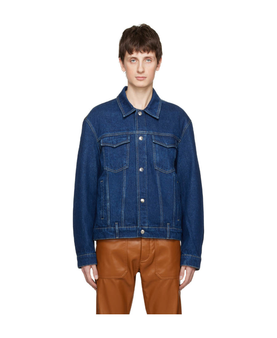 Nanushka Classic Denim Jacket In Blue