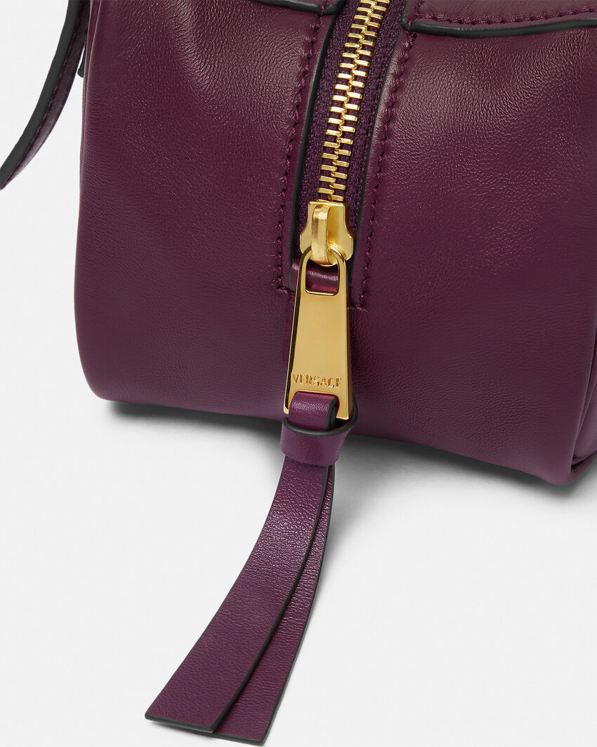 Versace Tag Shoulder Bag In Burgundy