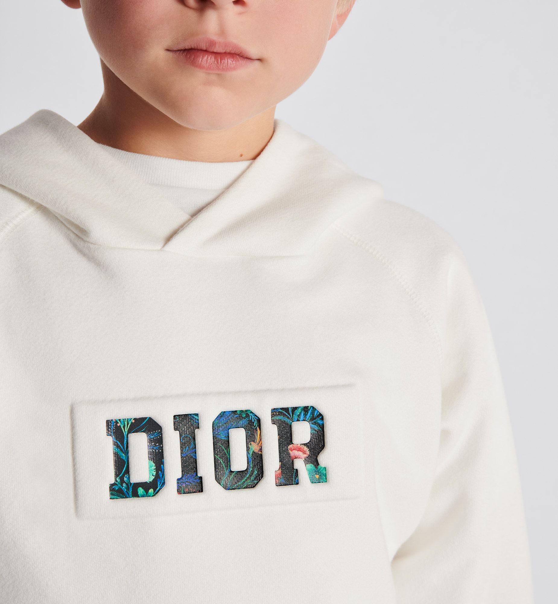 Dior Long-sleeved Hoodie In White