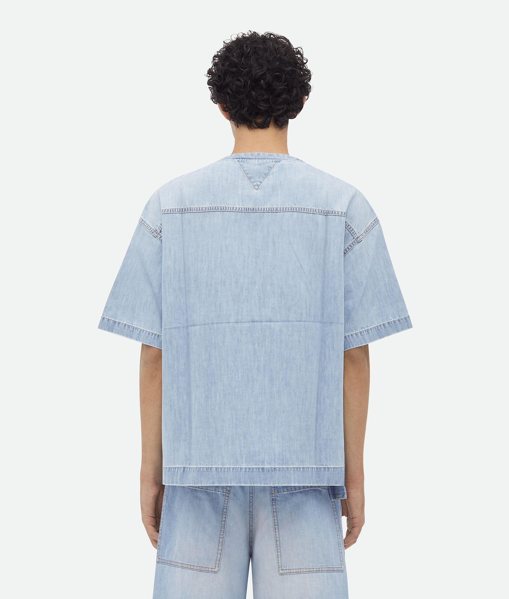 Bottega Veneta Bleached-denim T-shirt In Gray