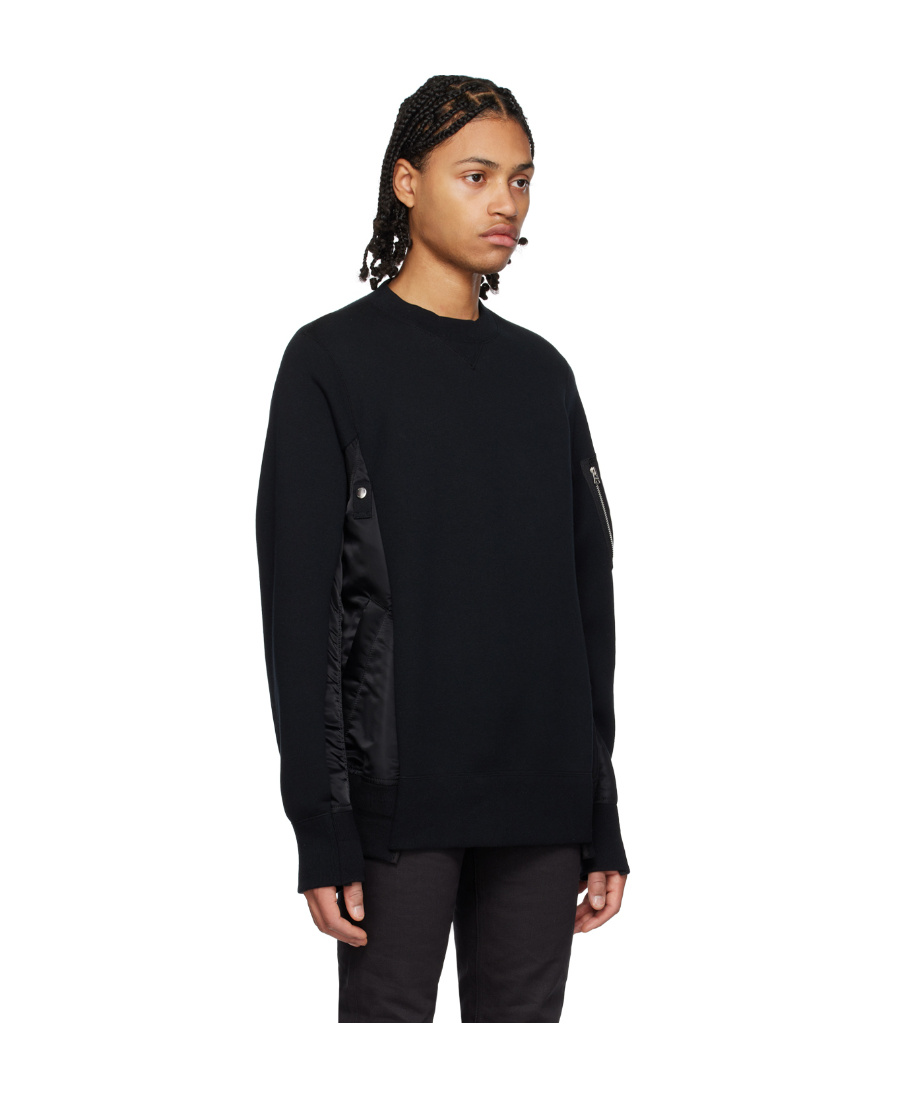 Sacai Panelled-design Sweatshirt In Black