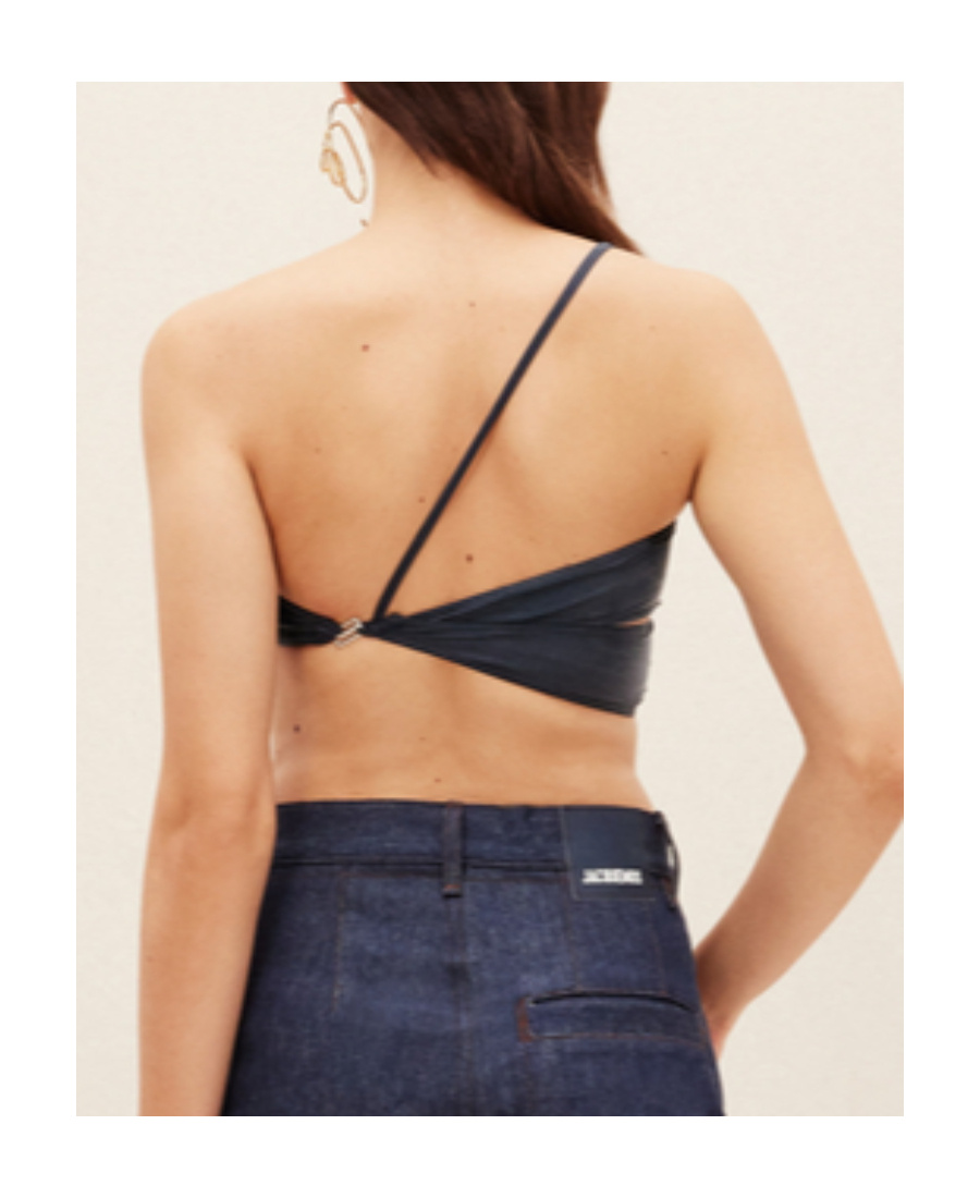 Jacquemus Le Bandeau Asymmetric Top In Blue