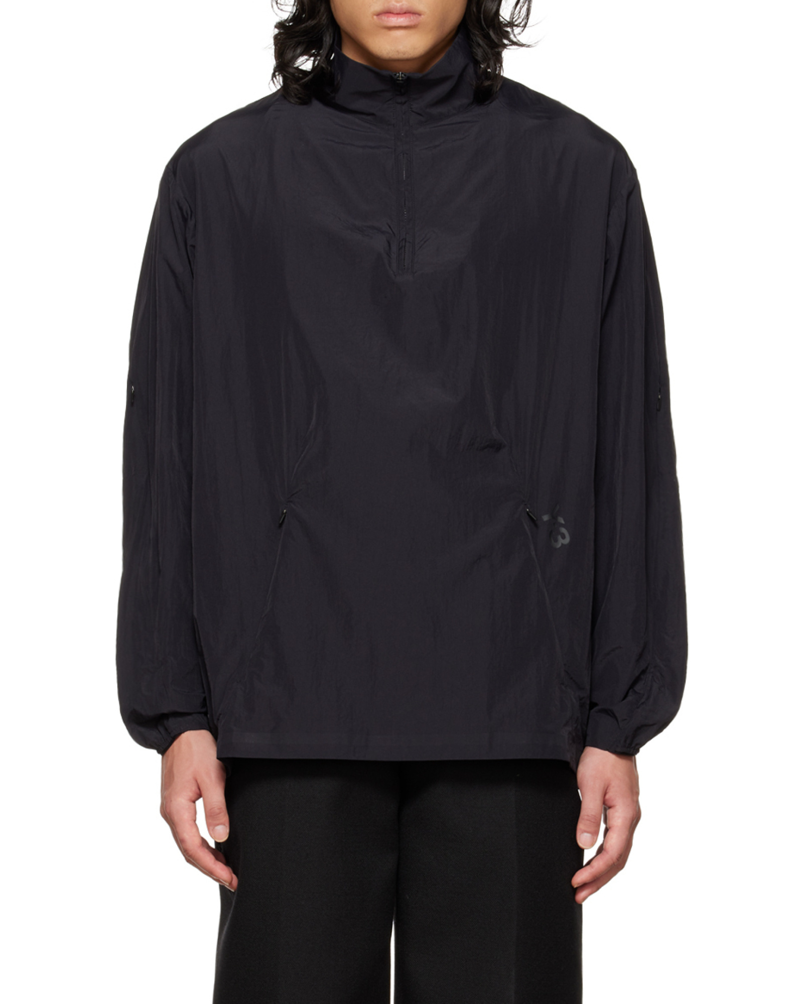 Y-3 Half-zip Windbreaker Jacket In Black