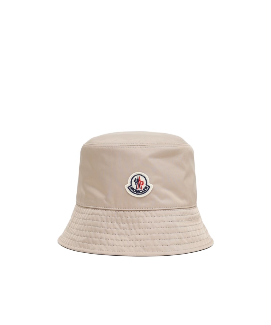 MONCLER MONCLER LOGO PATCH NARROW BRIM BUCKET HAT