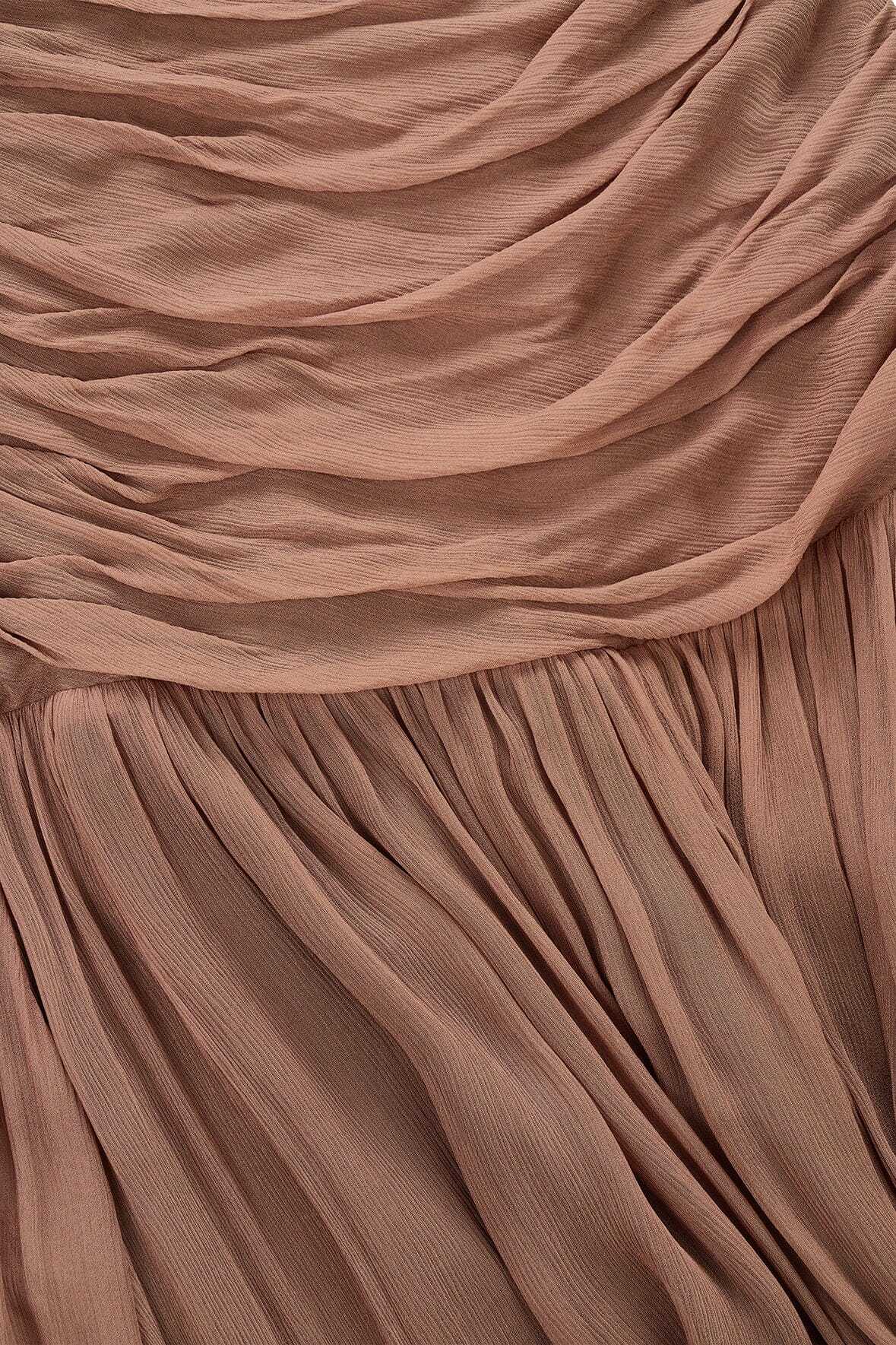 Staud Spaghetti Strap Dress In Brown