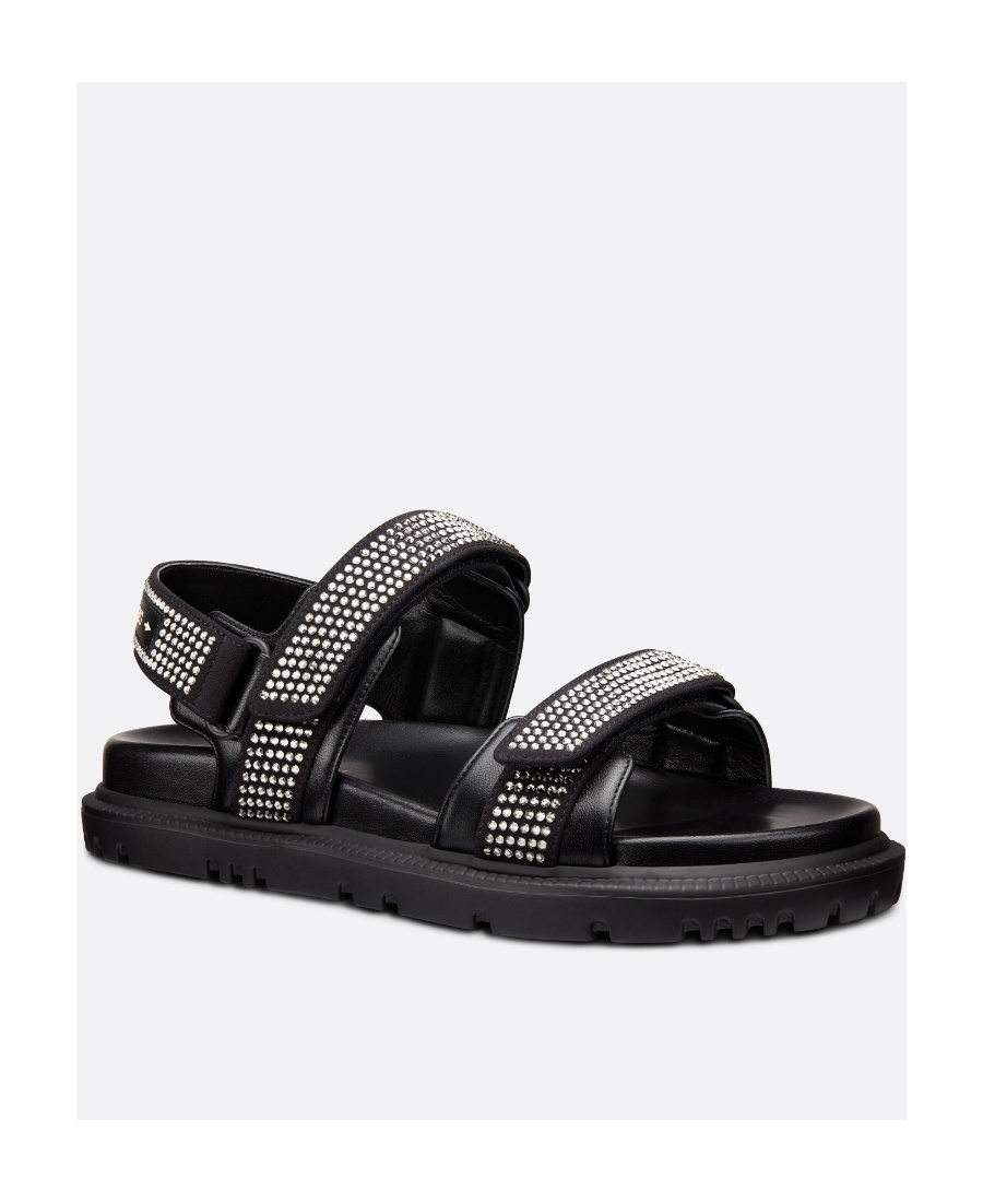 Dior Act Magic Buckle Open Toe Sandals In Black