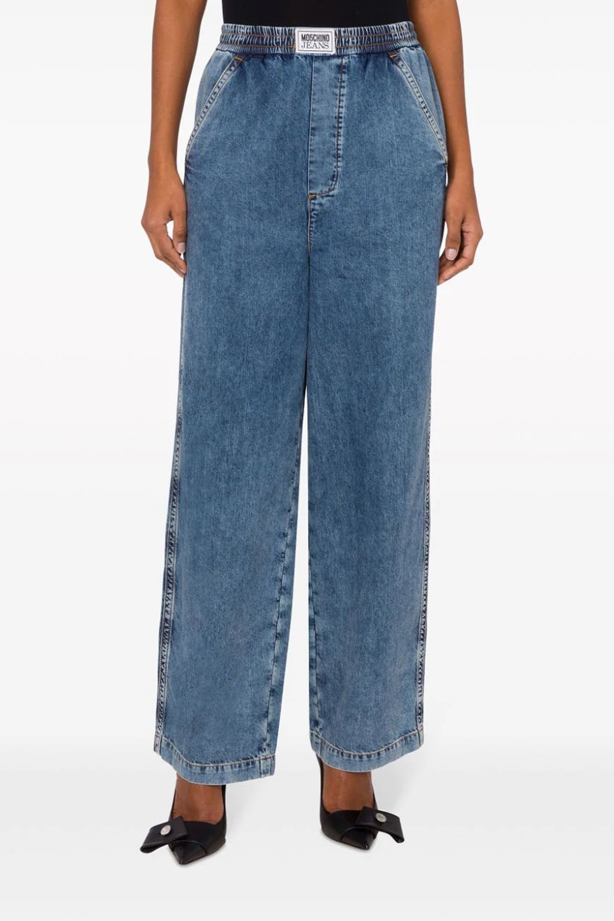 MOSCHINO HIGH-RISE WIDE-LEG JEANS