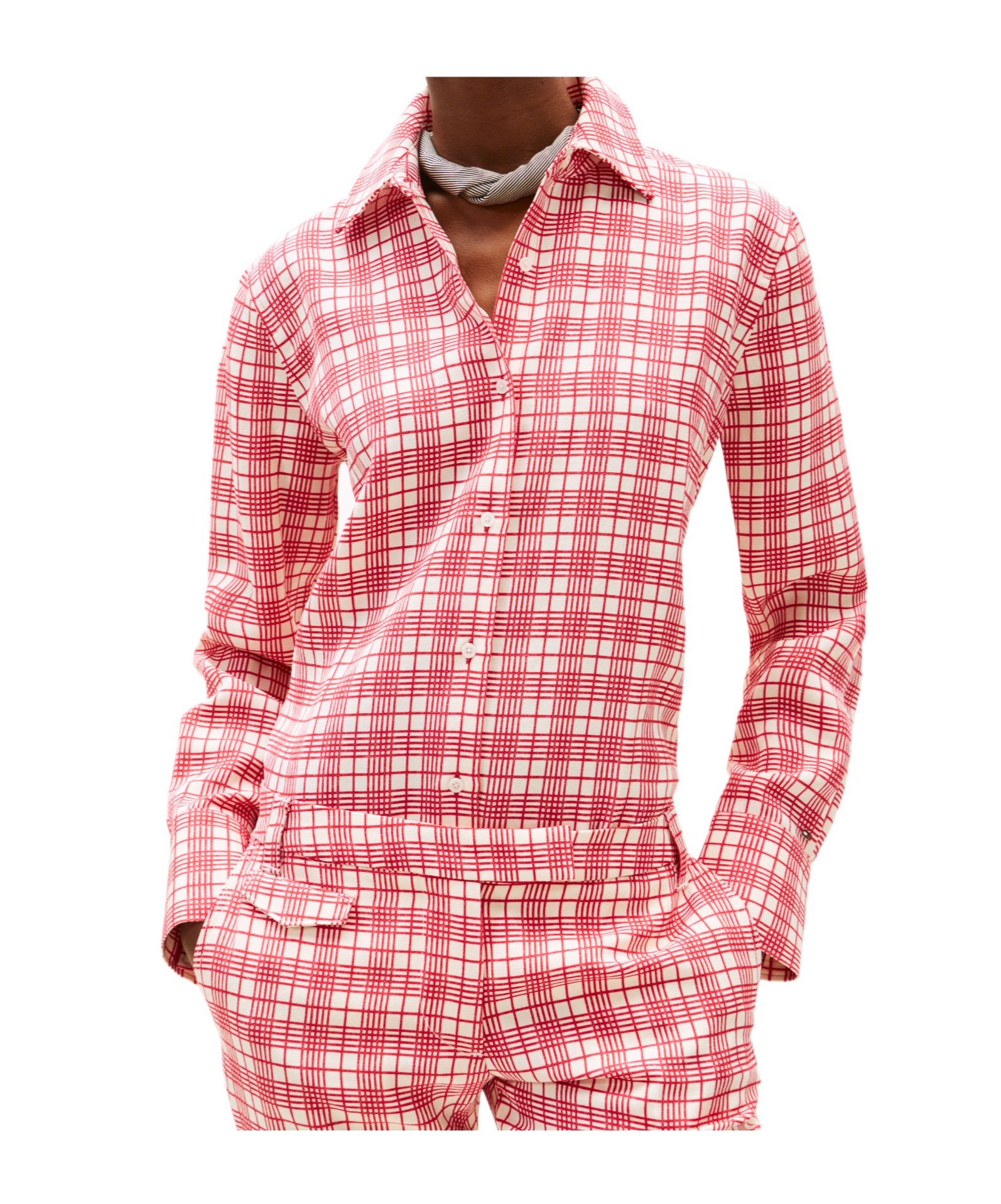 Tommy Hilfiger The Runway Collection Regular Silk Blend Shirt In Red