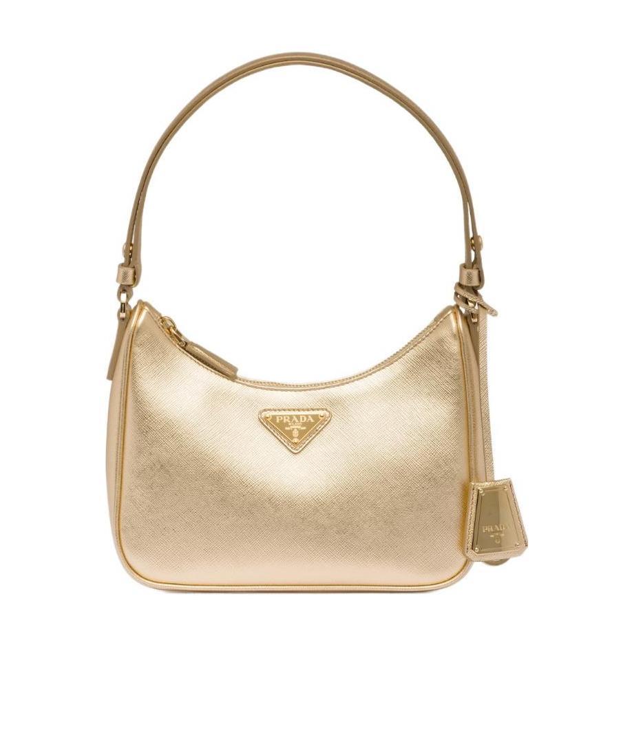 Prada Saffiano Leather Mini Handbag In Silver